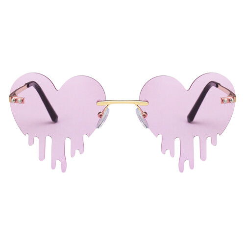 3 Par Hjärtformade Solglasögon Söt Glasögonaccessoar 1