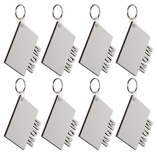 8Pcs Värmeöverföring Sublimering Tomlösa Nyckelringar För Present