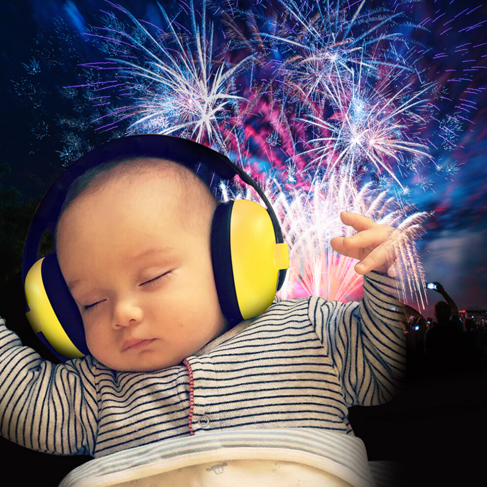 Comfortable Sponge Headband Earmuffs - Baby Yellow Noise Protection 4991363310171