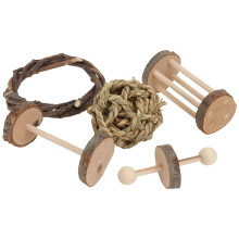 2Sets Hamster Chew Toys Light Brown Pet Molar Grinding Toy Durable Use