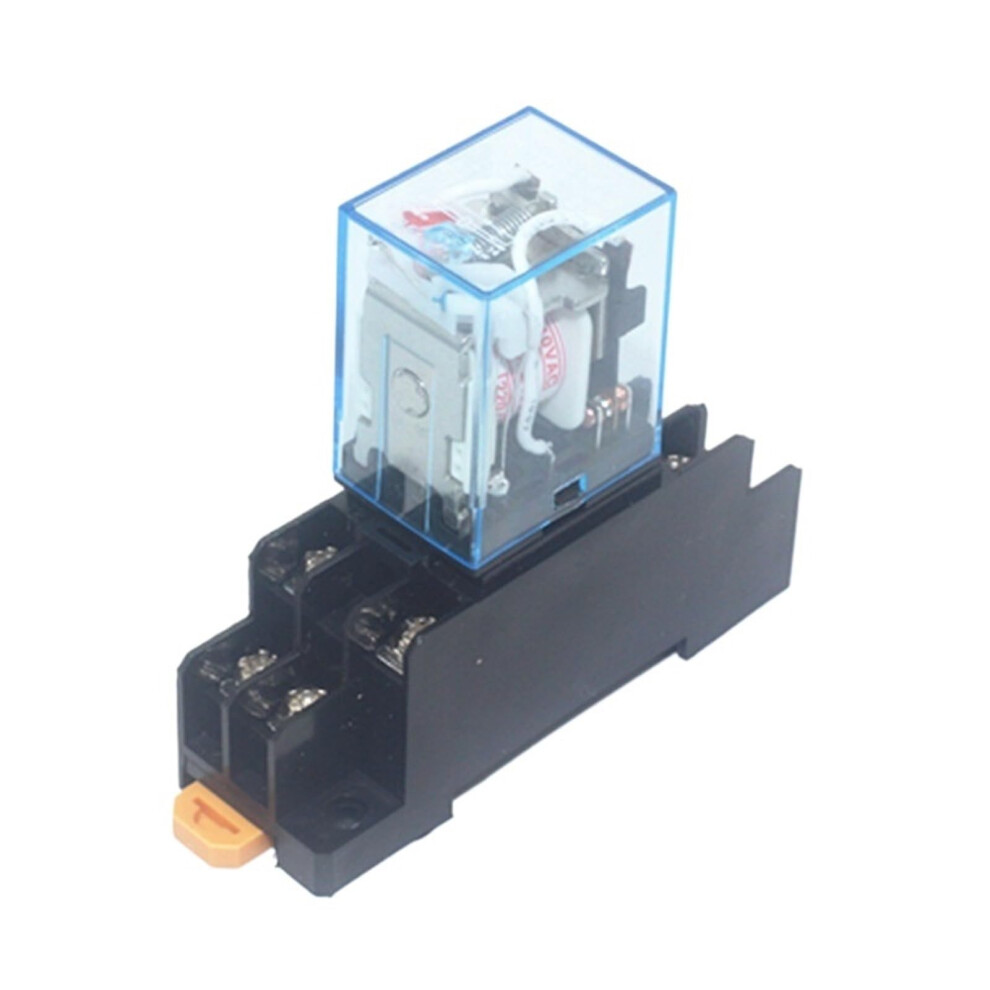 1 Set Dpdt Mini Electromagnetic Relay With Socket Base Led Ac 110V/220V Or Dc 12V/24V Coil 9105992293117