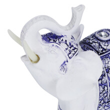 Resin Animal Figurine Set in Blue &amp; White or Gold Flower, 13.5x6x14cm