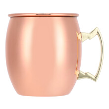 Acabado resistente al deslustre, taza de Moscow Mule de acero inoxidable chapada en cobre, accesorios para bar en casa, acabado pulido espejo, gran