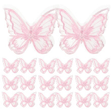 30Pcs Butterfly Spetskanter Organza Hantverk Fästen Broderade
