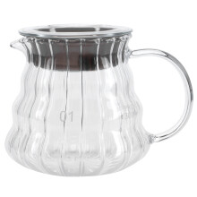 Cafetera artesanal con forma de nube, jarra de vidrio de borosilicato con tapa de silicona para preparación multiusos (300 ml), ideal para el hogar