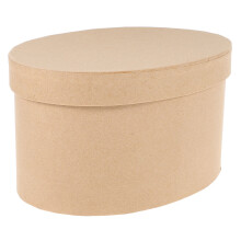 Khaki Kraft Paper Cookie Box Oval Shape with Lid for Home Storage
