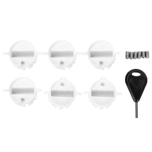 White 6pcs Plastic Cup Fin Plug Set for Surfboards with Screw and Key 1