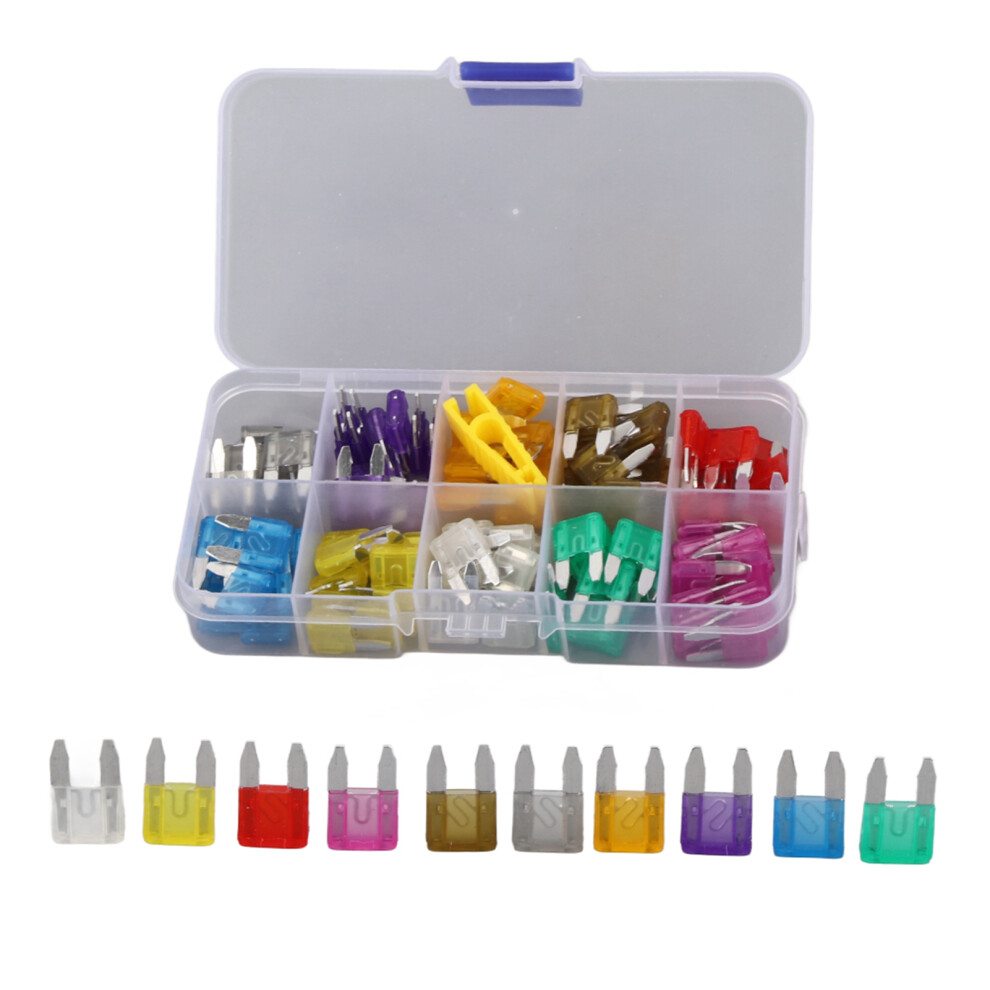 Comprehensive 100Pcs Car Blade Fuse Kit 2A-35A Zinc Alloy Protection 9361363312812