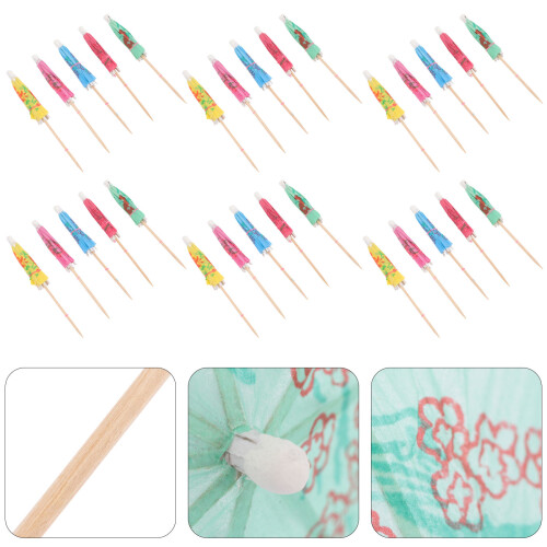 144 Pcs Cocktailparaplyer Pappersparaplyer För 2