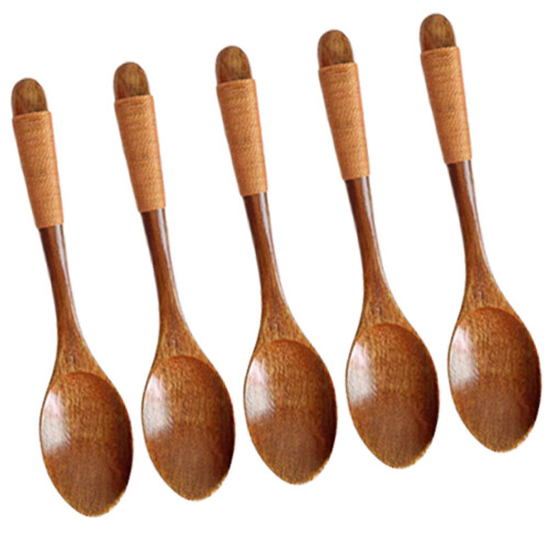 5Pcs Träslev Smörgåsslev Barn Mini Portabelt Bestick 1