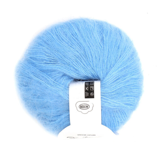 Light Blue Mohair Pashm Knit Angora Wool Yarn Soft Long Wool Thread 1