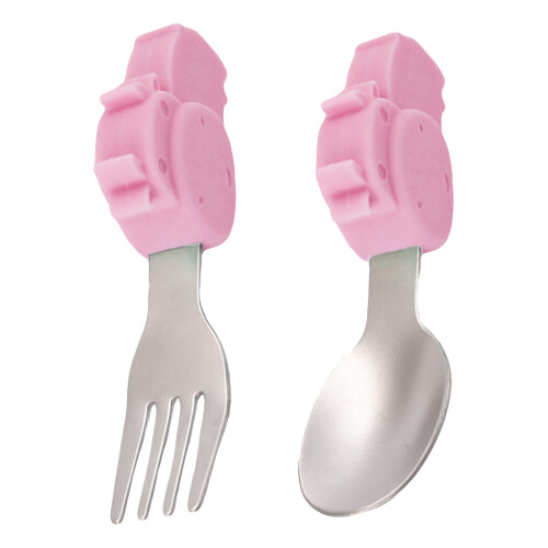 6 Pcs Barns Bestick Med Silikonhandtag Av Rostfritt
