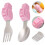 6 Pcs Barns Bestick Med Silikonhandtag Av Rostfritt 10