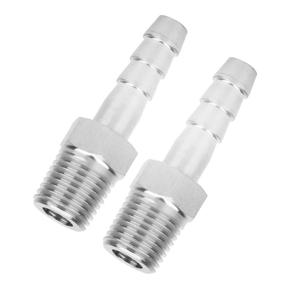Bspt 1/4In Stainless Steel Male Thread Quick Fitting Barb Joint Pipe Connector 4971363318315