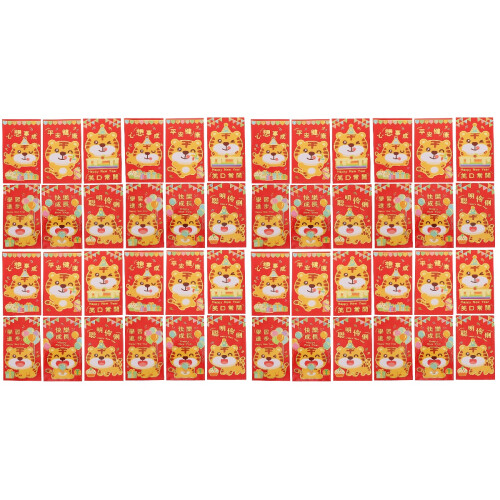 72 Pcs Kortleopard Kinesiskt Röda Presentpengar 2