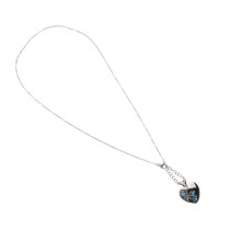 2St Damer Halsband Blå Hjärta Klomönster Fint Arbete Och Stil