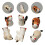 6Pcs Katt Design Chokstavarstöd Japansk Keramik 5