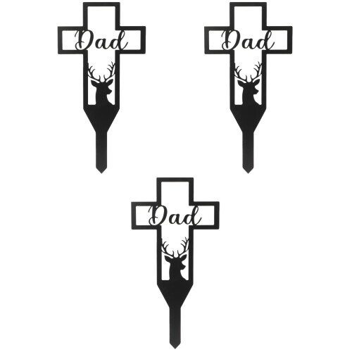 3Pcs Metallcross Trädgårdspåle Järnpåle 2
