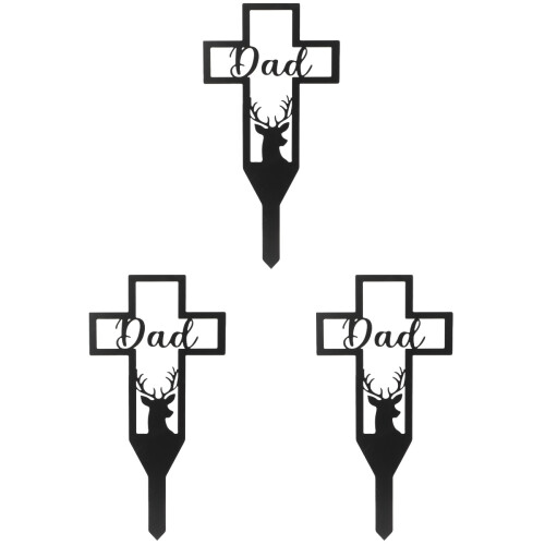 3Pcs Metallcross Trädgårdspåle Järnpåle 1