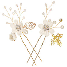 4Pcs White Wedding Hairpins Lightweight Floral Bridal Hair Accessories