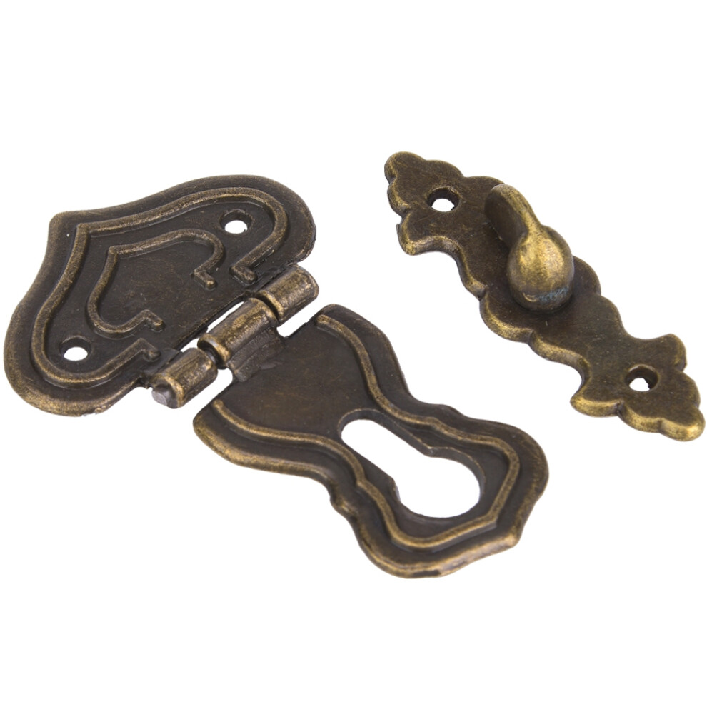Bronze Coloured 10-Pack Hasp Latch Set Zinc Alloy Antique Style 6.3Cm For Boxes 4211363318794