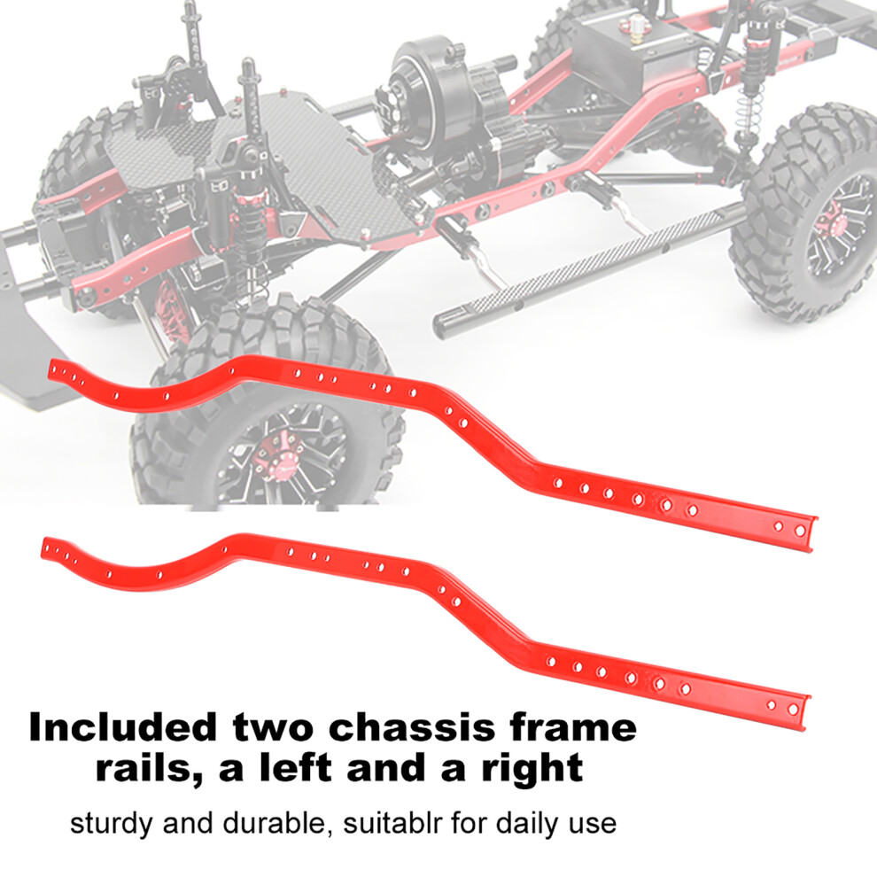 Universal Steel Rc Chassis Frame Rails For Axial Scx10 90027, 90046, 90047, Red 7601363319568