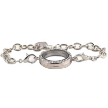 2St Kvinnors Silver Photo Frame Armband Magnetiskt