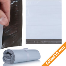 Hvide poly mailers 500x610mm 100stk.
