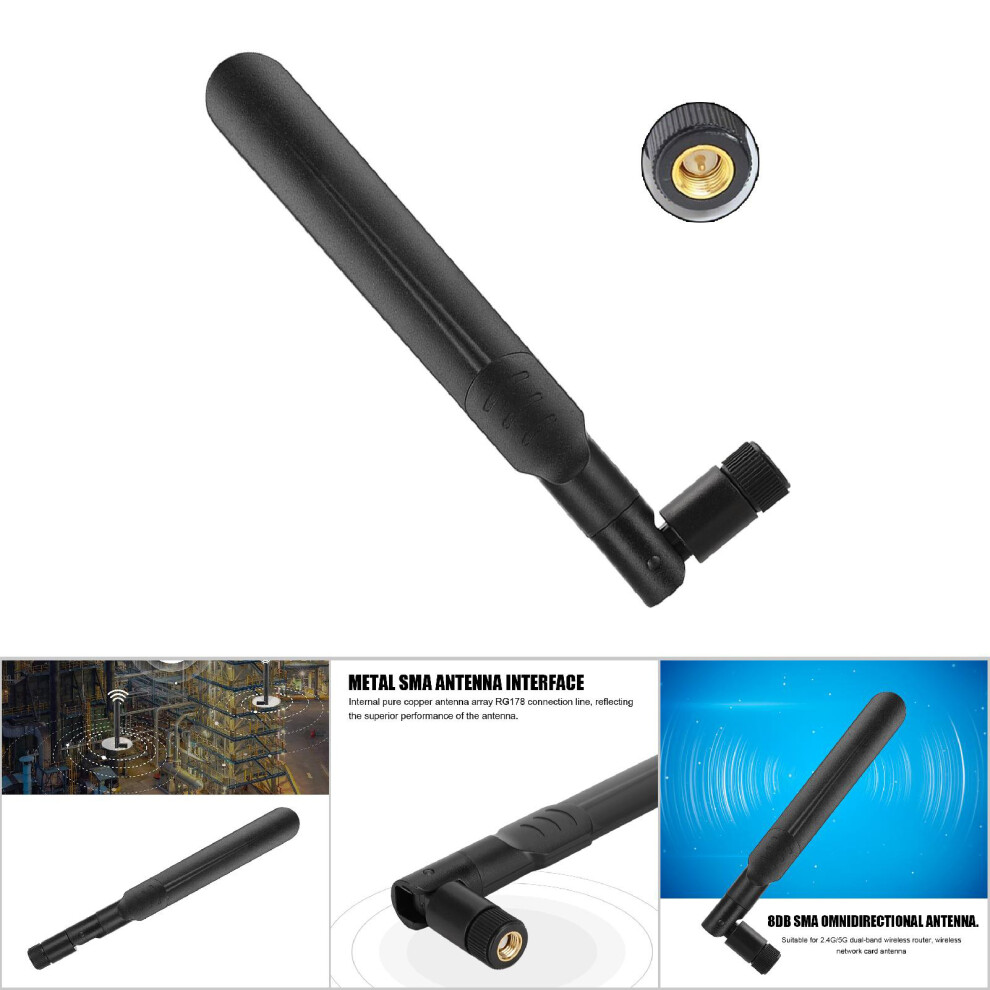 Omnidirectional 2.4G/5G/5.8G Wireless Wifi Antenna For Router Dual Band Black 9401363320247