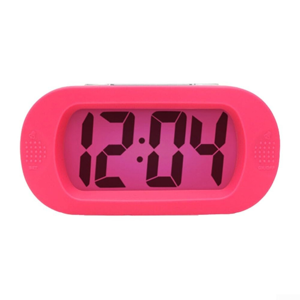 Compact Travel Alarm Clock With Gentle Up Sound And Large Snooze Button Kids Clock Pink