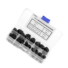 70pcs Nylon Acorn Nuts Kit M3-M10 Hex Dome Head Cap Black