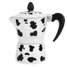 Cafetera espresso para estufa con diseño de vaca lechera, cafetera portátil de aluminio tipo moka para uso doméstico, en cafeterías y al aire