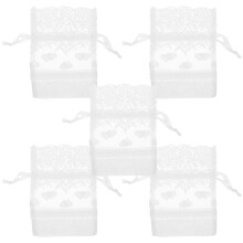 5Pcs Smyckespåsar, Genomskinlig Snöre Påse, Nät Läskpåse I Pastellfärg