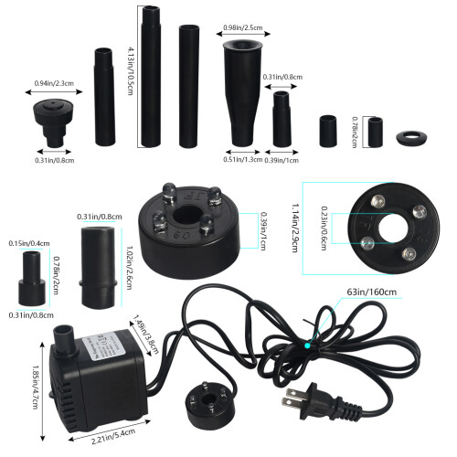 Set Underhållningspump 8 W Led Cirkulation Luftning Pump Us 1