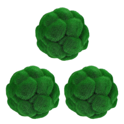 3St Mini Mossbollar Dekorativa Gröna För Växthus Bröllopsmiljö 1