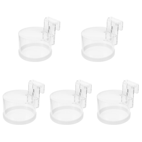 5Pcs Fiskmatningsring Akvariefoderhållare Cirkulär Akryl 1