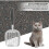Long Handle Pet Litter Scooper Hållbar Metall Sift Skovel Blå 7