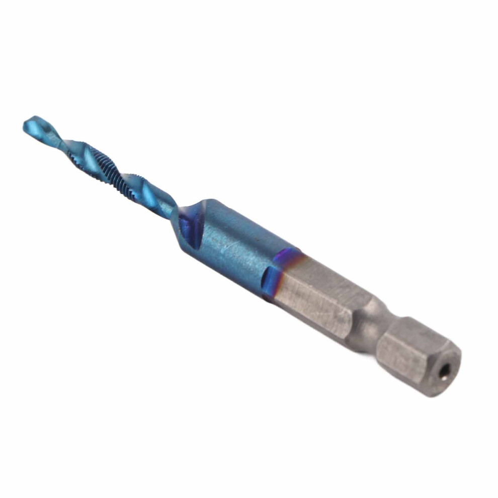High Speed Steel Blue 6.35Mm Hex Shank Tap Drill Bit For M3 Aluminum 4611363324595