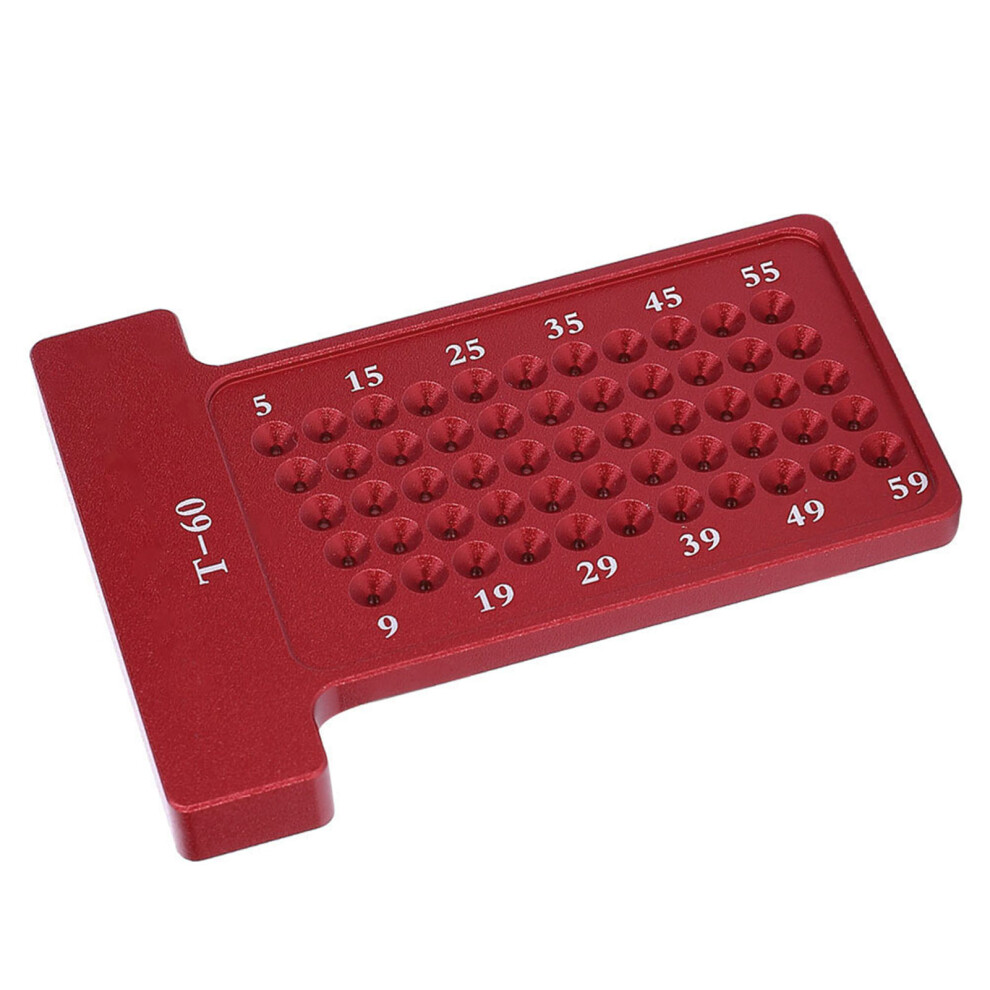 Woodworking T Type Scriber Aluminum Alloy Hole Gauge, Red, 79X58x9mm 3341363324547