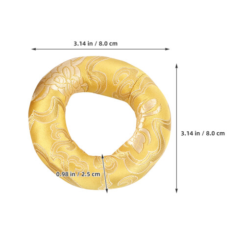 2St Rund Gul Singing Bowl Cushion I För Ljudterapi 2