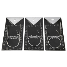 Handcraft Circular Knitting Needles Set - 11 Sizes 43/65/80cm Durable Steel