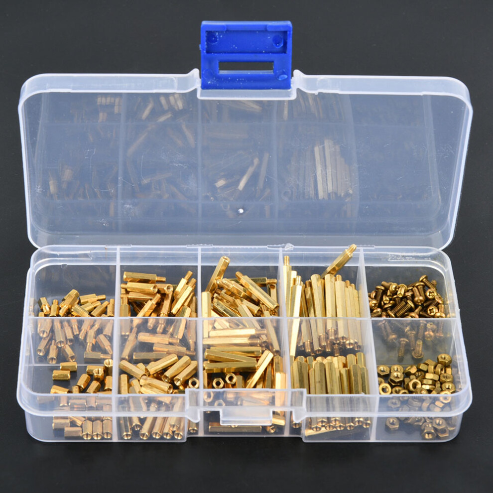 M2 Brass Hex Standoff Assortment 320 Pcs Spacer Nut & Screw Set For Electronics 4661363328123