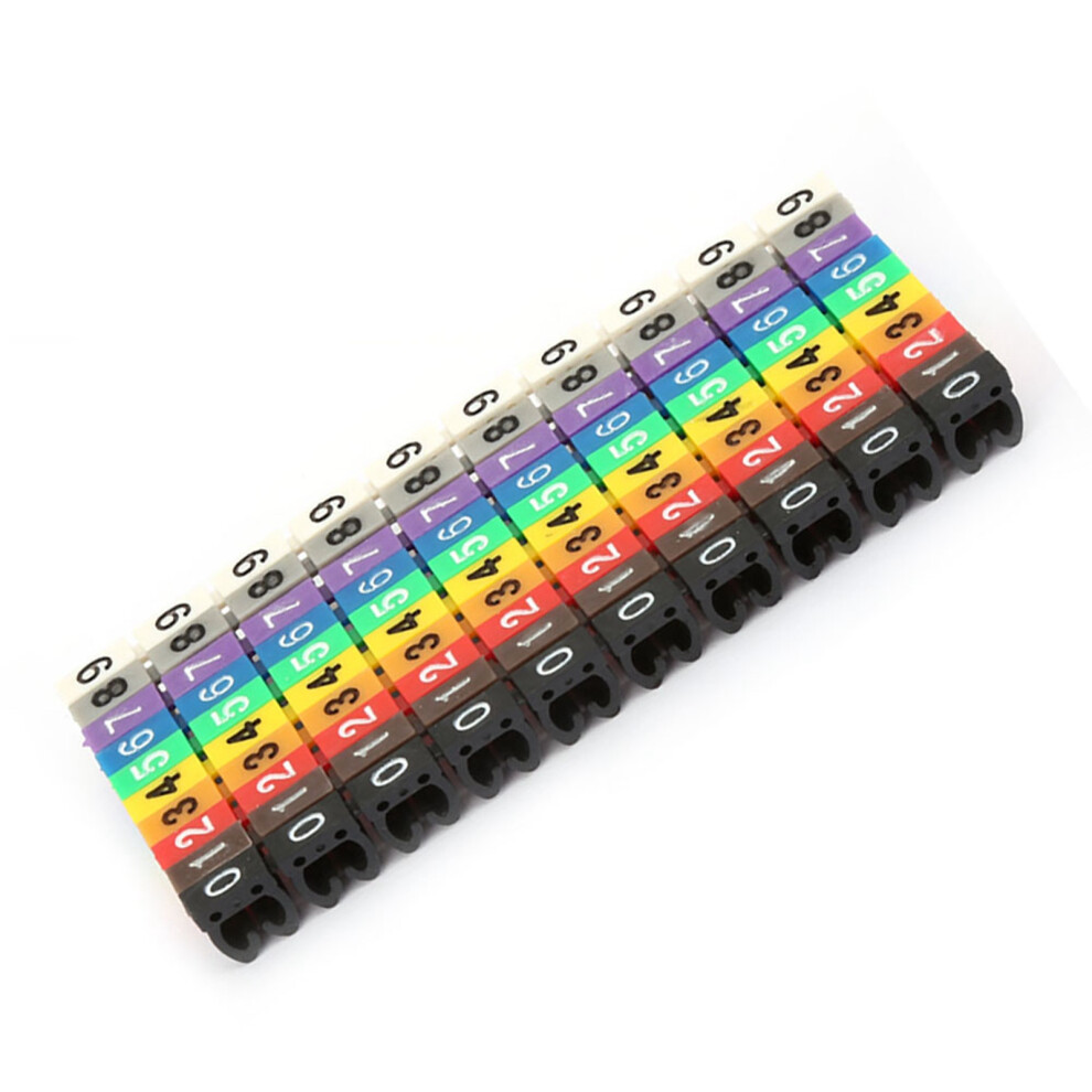 Number Tube Cable Markers 100Pcs Digital Labels For Wires 4Mmâ² Colourful Pack 8461363324509