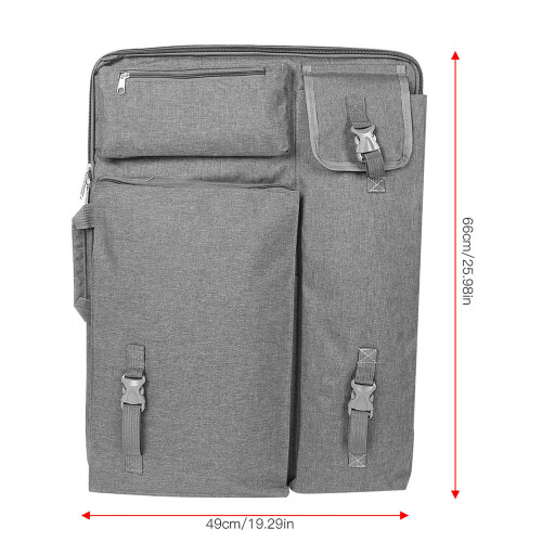 Large 4K Waterproof Art Bag with adjustable strap, 66496cm (Gray) 2