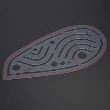 Durable PVC Peach Ruler with Built-In Line for Precise Armhole Design