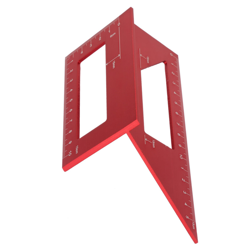 Premium Aluminum Alloy 45/90 Degree Angle Ruler For Woodworking Red Color 6941363330790