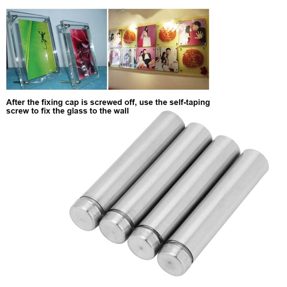 Advertising Glass Standoff Holders 4Pcs Stainless Steel 12*60Mm And 12*80Mm 7661363329141