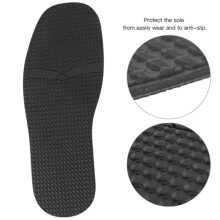 Anti-Slip Wear-Resistant Rubber Shoes Sole Pair - Black, Raised Grain