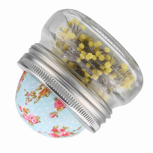 Decorative Wedding Glass Bottle with 200 Sewing Pins & Removable Cushion