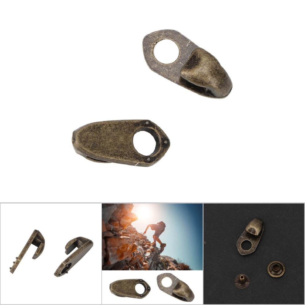 20Pack Alloy Boot Lace Hooks With Rivets Durable For Camp Hike Climb Repairs 5051363331763